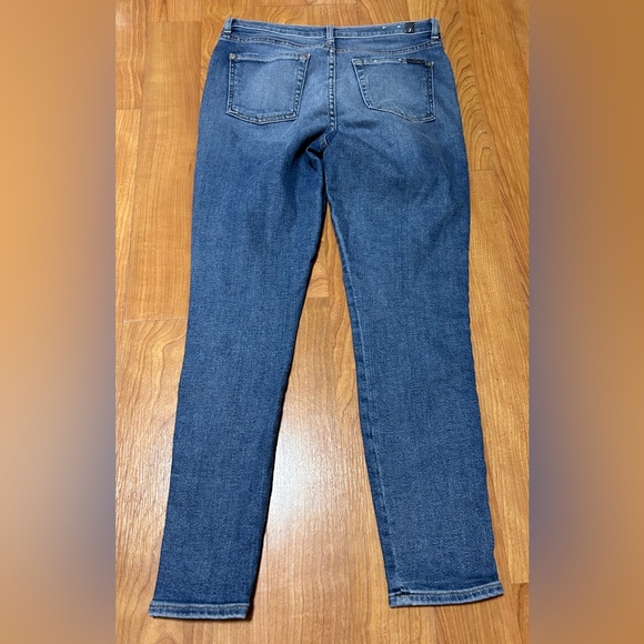 7 For All Mankind Jeans High Waist Ankle Skinny Silver Stripe Size 30 - Picture 9 of 13